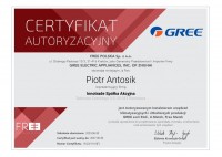 Certyfikat autoryzowanego instalatora GREE