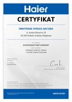 Certyfikat autoryzowanego instalatora HAIER