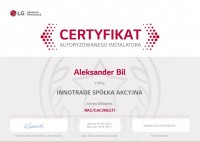 Certyfikat autoryzowanego instalatora LG