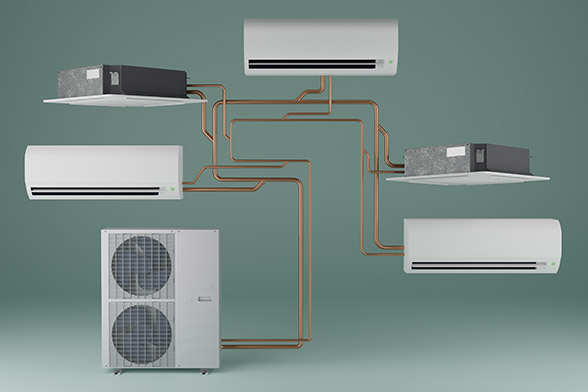 przykładowe rozplanowanie systemu multisplit