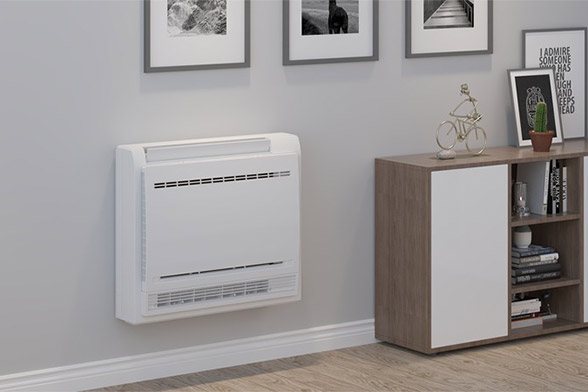 klimatyzator konsolowy po montażu przy podłodze