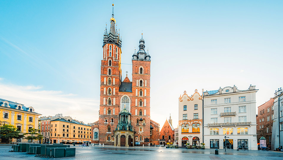 Rynek Główny w Krakowie i Kościół Mariacki