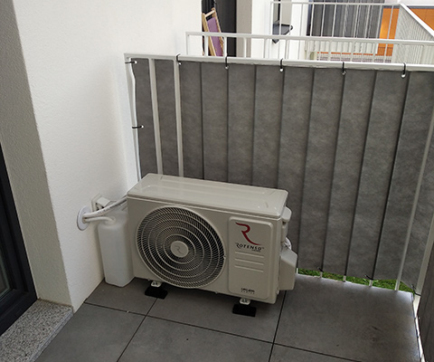 Rotenso — jednostka zewnętrzna na balkonie — mieszkanie, Warszawa