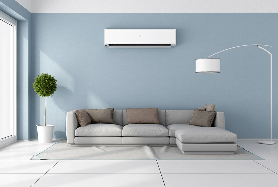 Rzeszów — Śródmieście, klimatyzator po montażu na ścianie