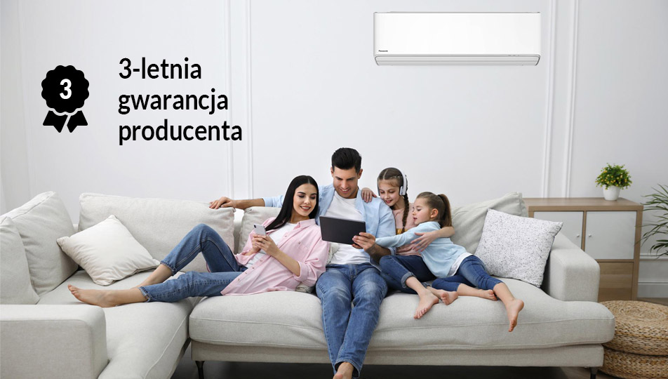 Klimatyzator Panasonic z 3-letnią gwarancją producenta