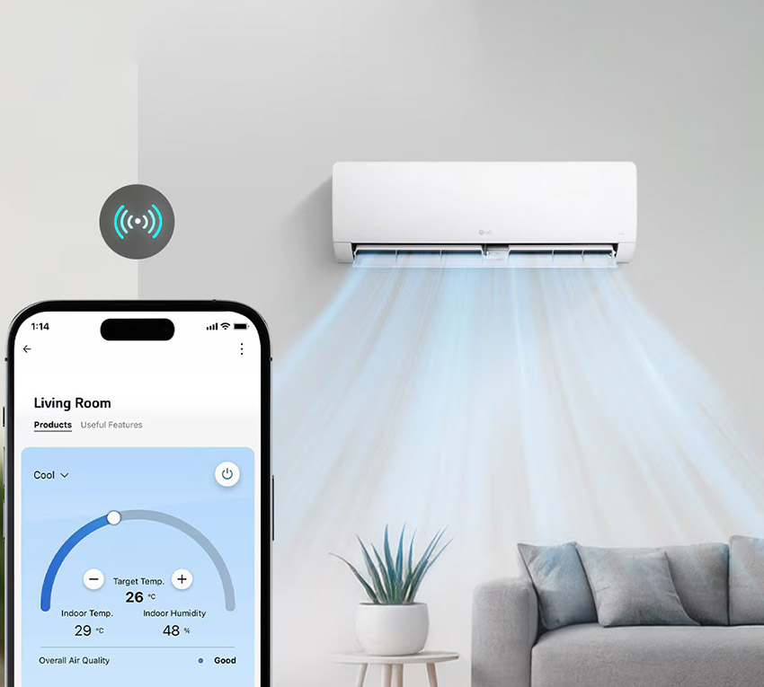 zdalna obsługa LG Dualcool WZ