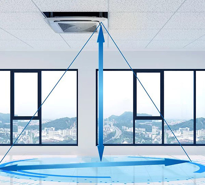 montaż Haier Cassette w wysokim pomieszczeniu