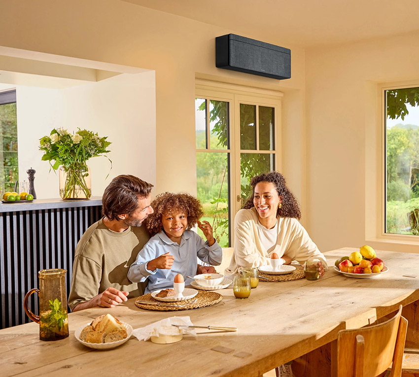 Flash Streamer i filtry Daikin Stylish Grey Fabric poprawiające jakość powietrza w pomieszczeniu