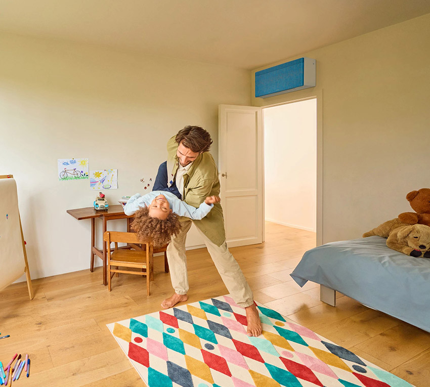 Flash Streamer i filtry Daikin Stylish Colourful Fabric poprawiające jakość powietrza w domu