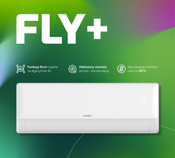 Sterylizacja wymiennika w temperaturze 56°C w klimatyzatorze Kaisai Fly+