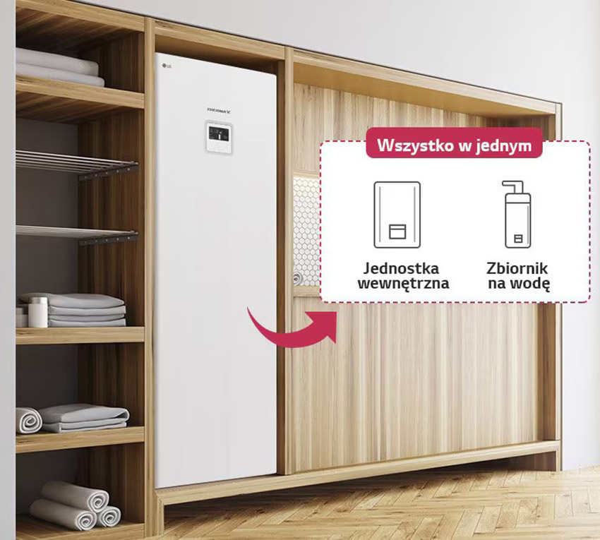 LG THERMA V Split R32 IWT 4 kW z zasobnikiem CWU 200 l