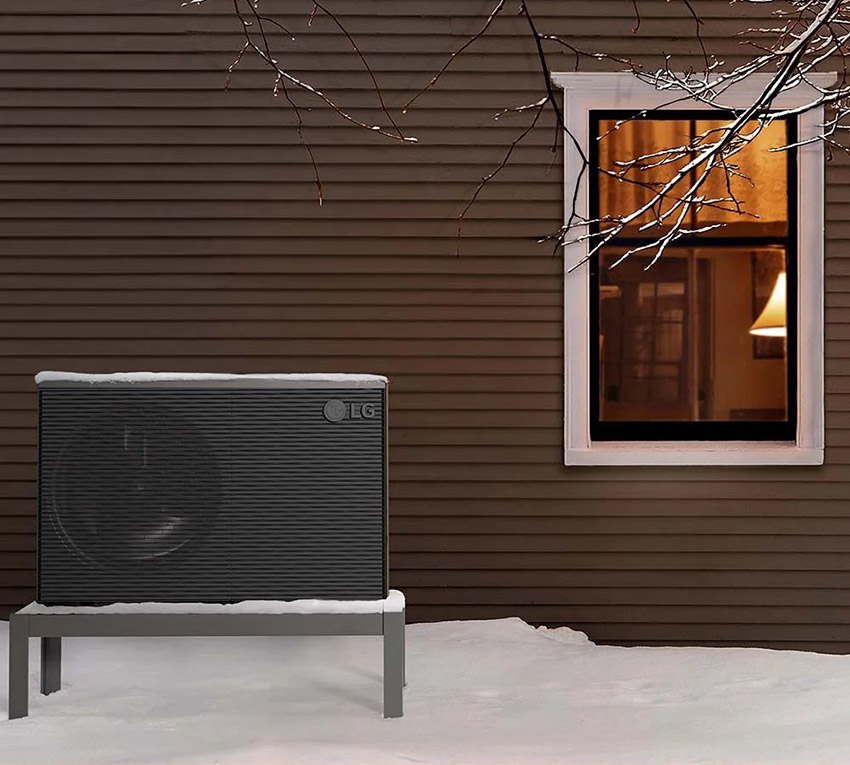 LG THERMA V R32 Monobloc S II 9 kW przy domu