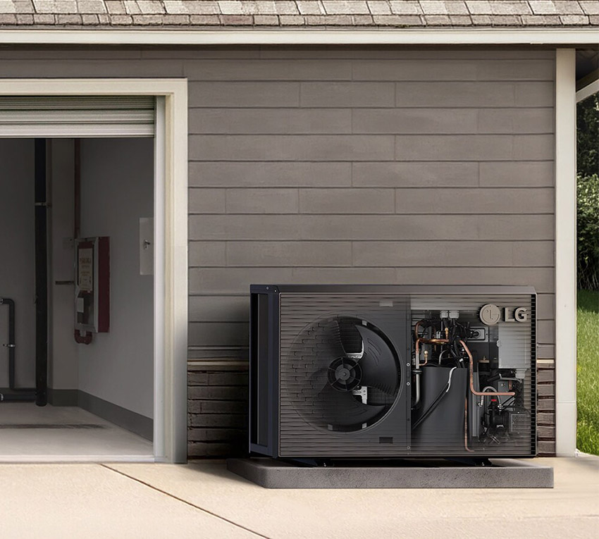 Pompa ciepła LG THERMA V R32 Monobloc S II 9 kW w aranżacji