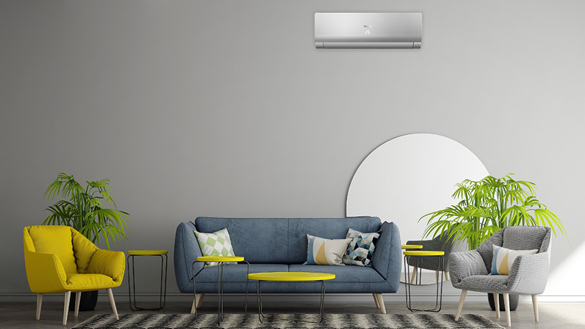 Aranżacja klimatyzatora Haier Flexis Plus Silver Shine