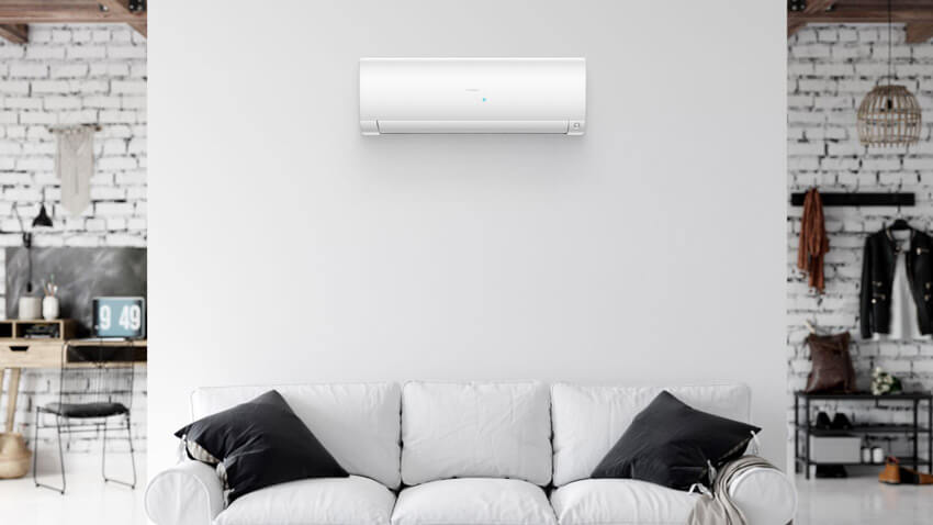 Aranżacja klimatyzatora Haier Flexis Plus White Matt