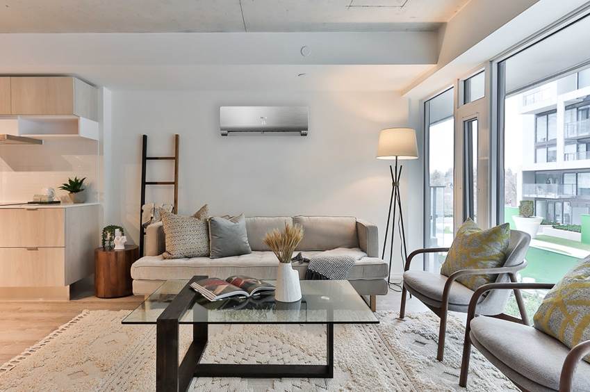 Aranżacja klimatyzatora Haier Nordic Flexis Plus Silver Shine
