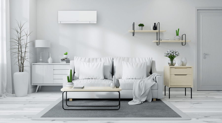 Aranżacja klimatyzatora Mitsubishi Premium White