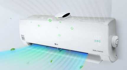 Wizualizacja emisji jonów w klimatyzatorze LG Dualcool System 