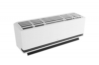 LG Dualcool Premium Soft Air - widok front, otwarta żaluzja