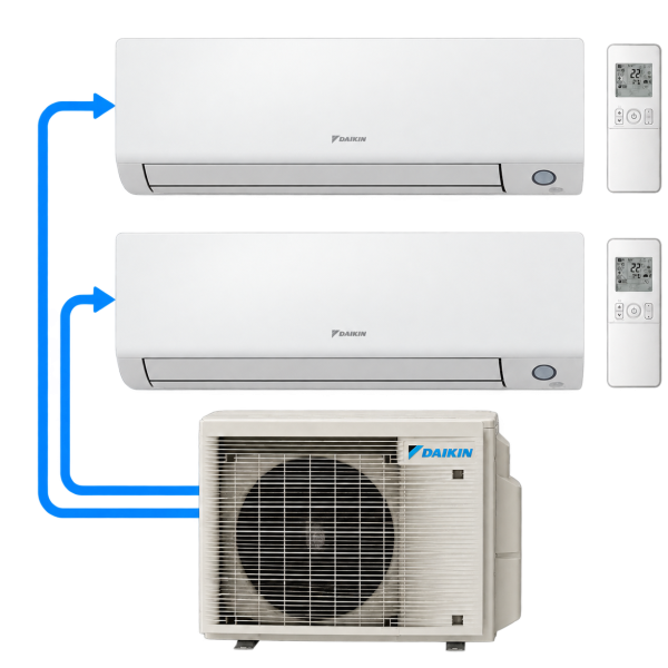 Klimatyzator multisplit do 2 pomieszczeń Daikin Perfera – multisplit do 2 pomieszczeń | 2 × 2,0 kW