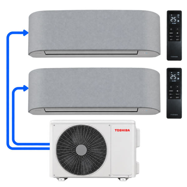 Klimatyzator multisplit do 2 pomieszczeń Toshiba Haori – multisplit do 2 pomieszczeń | 2 × 2,5 kW