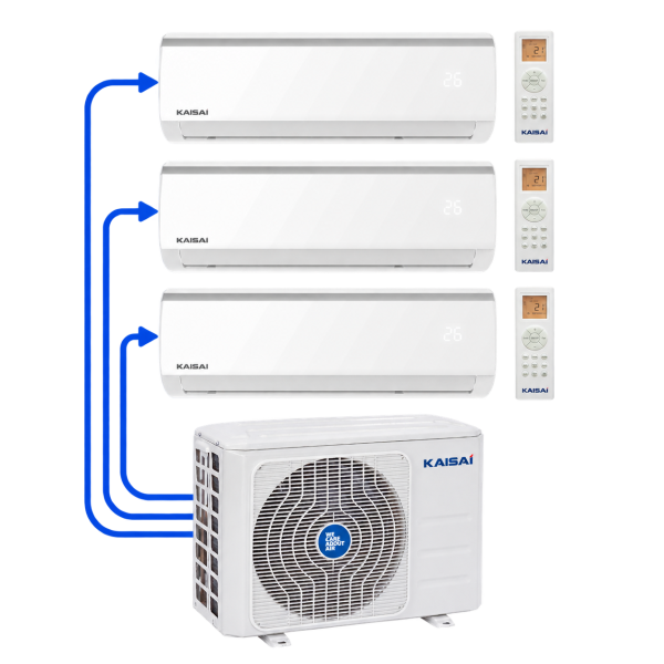 Klimatyzator multisplit do 3 pomieszczeń Kaisai Fly – multisplit do 3 pomieszczeń | 2 × 2,6 + 3,5 kW