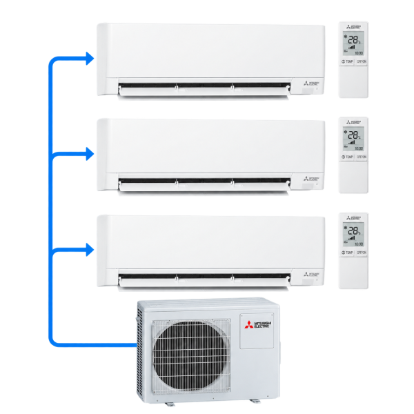 Klimatyzator multisplit do 3 pomieszczeń Mitsubishi Electric MSZ-AY – multisplit do 3 pomieszczeń | 2,5 + 2 × 3,5 kW