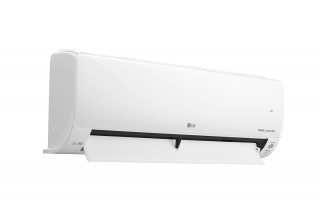 Klimatyzator LG Deluxe, widok z boku, otwarte żaluzje